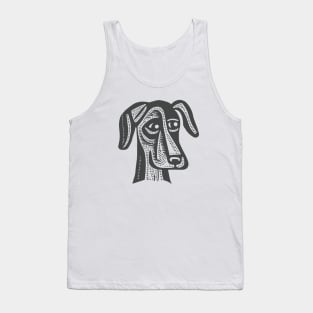 Artsy Dog Illustration Tank Top